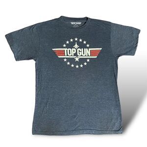 Top Gun Men's Distressed Logo T-Shirt Blue Size M Short Sleeve